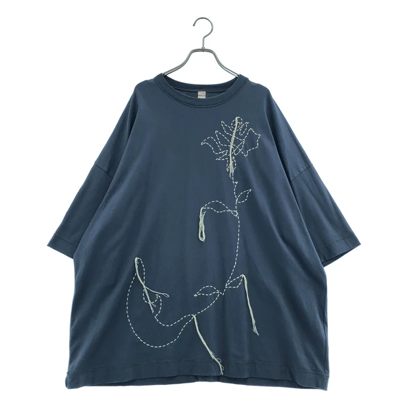 SHINYA KOZUKA / シンヤコヅカ | 2026SS | THE MOONED FLOWER IS STITCHED ON YOUR BODY オーバーサイズ フラワーステッチ Tシャツ | L | メンズ