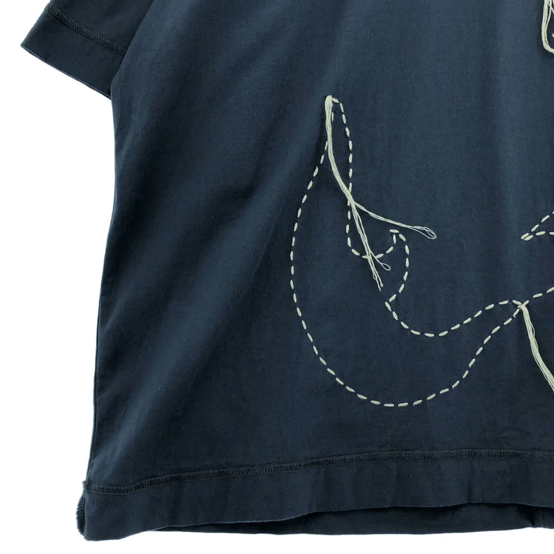 SHINYA KOZUKA / シンヤコヅカ | 2026SS | THE MOONED FLOWER IS STITCHED ON YOUR BODY オーバーサイズ フラワーステッチ Tシャツ | L | メンズ