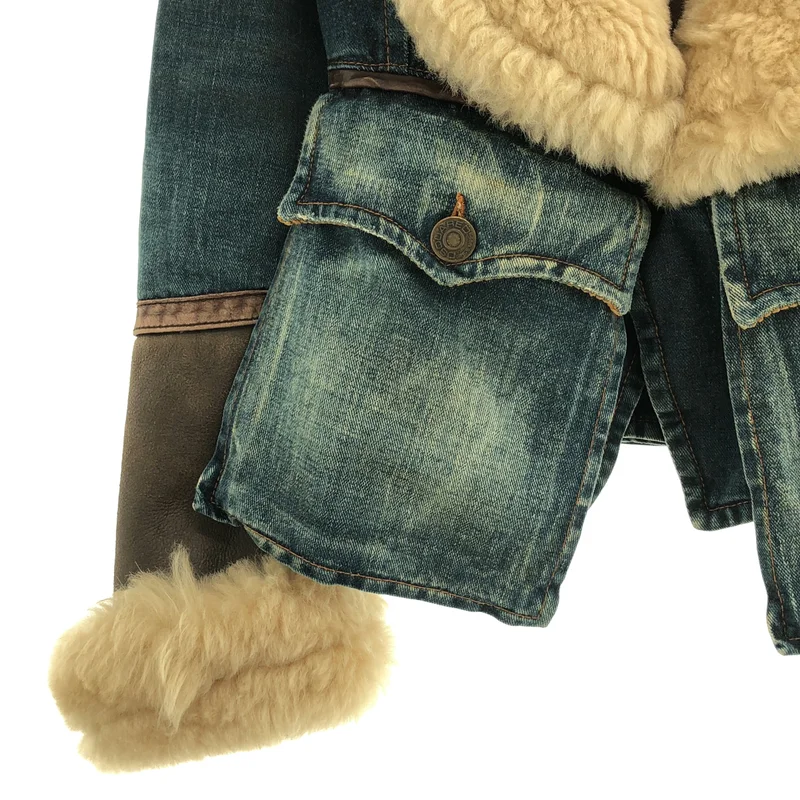 DSQUARED2 / ディースクエアード | ムートン切替 デニムジャケット | 42 | レディース
