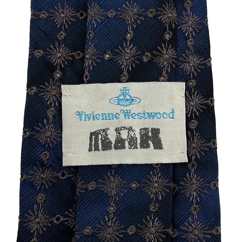 Vivienne Westwood / ヴィヴィアンウエストウッド | シルク 総柄 オーブ エンブロイダリー スーツ ネクタイ |
