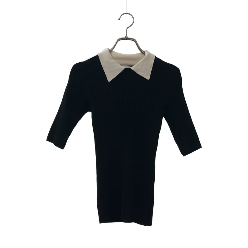 MADISON BLUE / マディソンブルー | POLO COLLAR 2TONE KNIT / ポロカラー 2トーンニット | XS | レディース