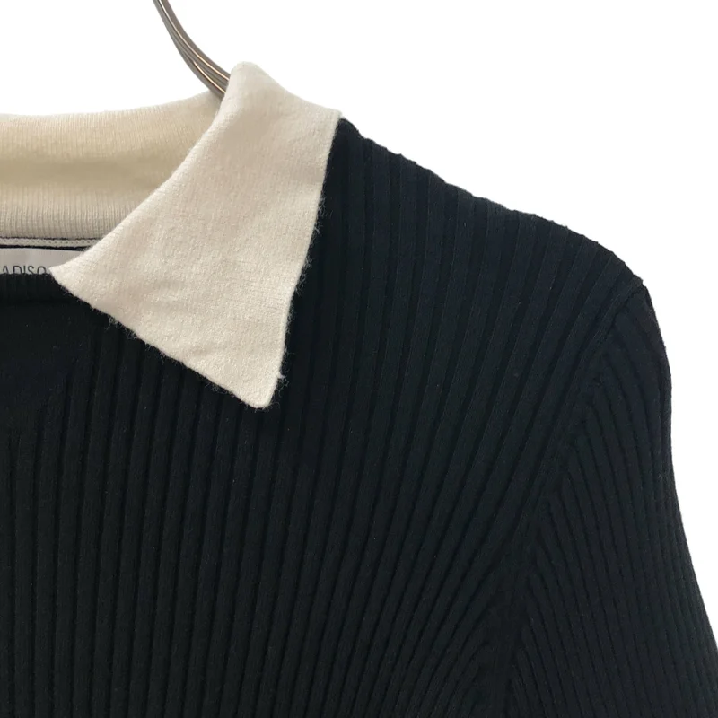 MADISON BLUE / マディソンブルー | POLO COLLAR 2TONE KNIT / ポロカラー 2トーンニット | XS | レディース