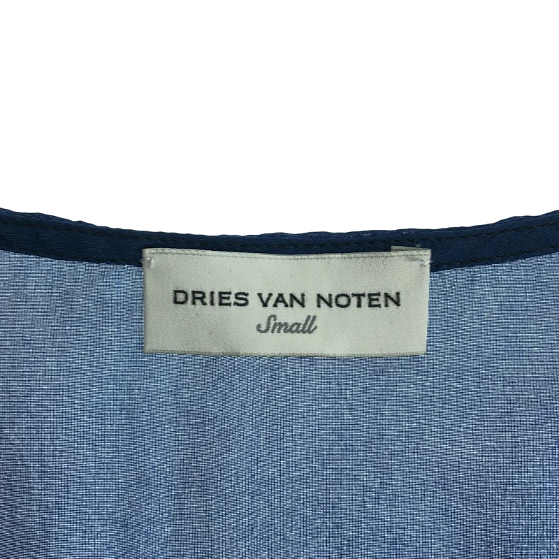 DRIES VAN NOTEN / ドリスヴァンノッテン | 2022SS | シルク シャーリング Vネック ノースリーブ ワンピース | S | レディース