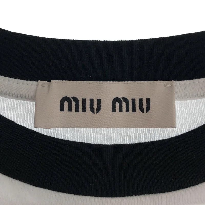 miu miu / ミュウミュウ | 2025 | 刺しゅうロゴ入り コットンジャージー Tシャツ | S | レディース