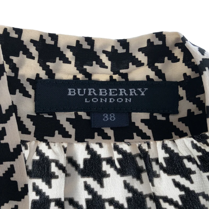 BURBERRY LONDON / バーバリーロンドン | シルク 千鳥格子 ボウタイブラウス | 38 | レディース