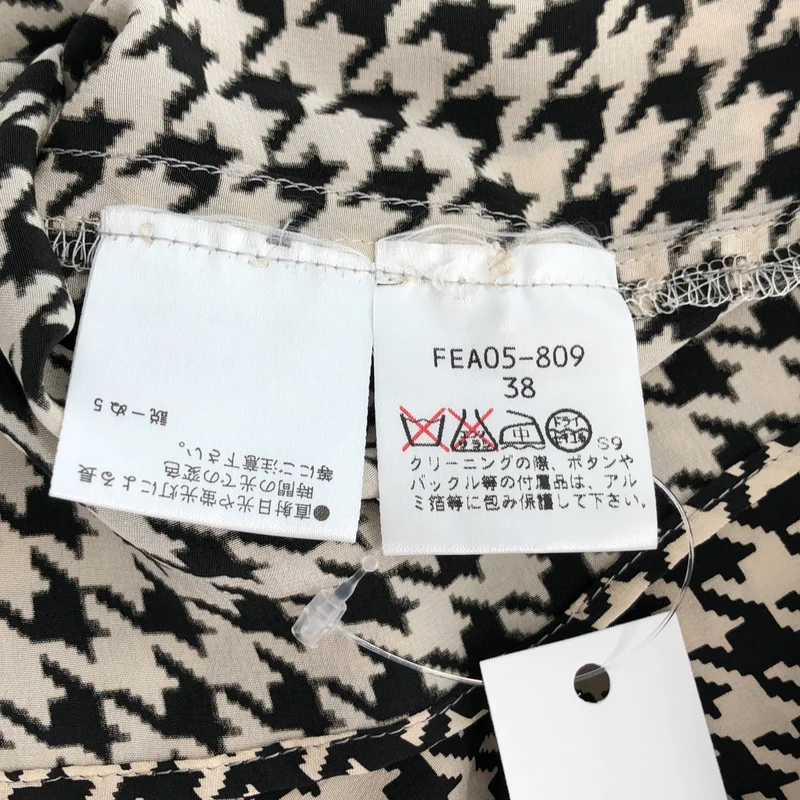 BURBERRY LONDON / バーバリーロンドン | シルク 千鳥格子 ボウタイブラウス | 38 | レディース