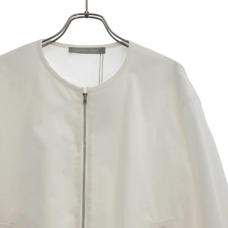 theory luxe / セオリーリュクス | 2024SS | CRISP LINEN/DEBBY NL リネン ノーカラーブルゾン | 38 | レディース
