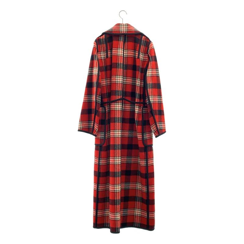 DSQUARED2 / ディースクエアード | ウール チェック オーバーシルエット ダブル コート | 38 | レディース
