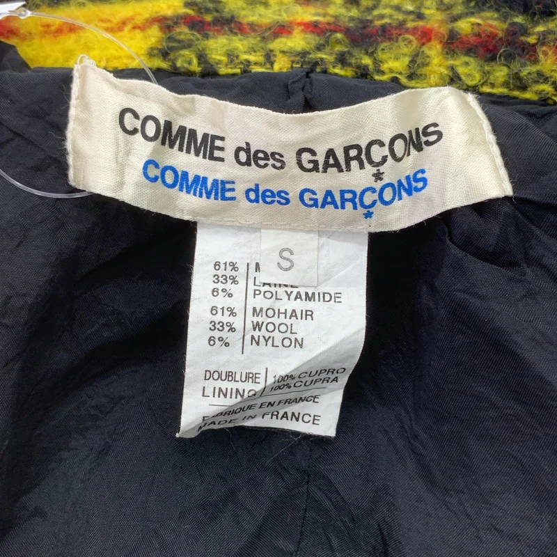 COMME des GARCONS COMME des GARCONS / コムコム | ウール モヘヤ タータンチェック 製品加工 シングルジャケット / 総裏地 | S | レディース