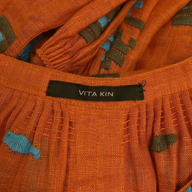 VITA KIN / ヴィタ キン | L'Appartement / アパルトモン エンブロイダリー ギャザー ドレス ワンピース | XS | レディース