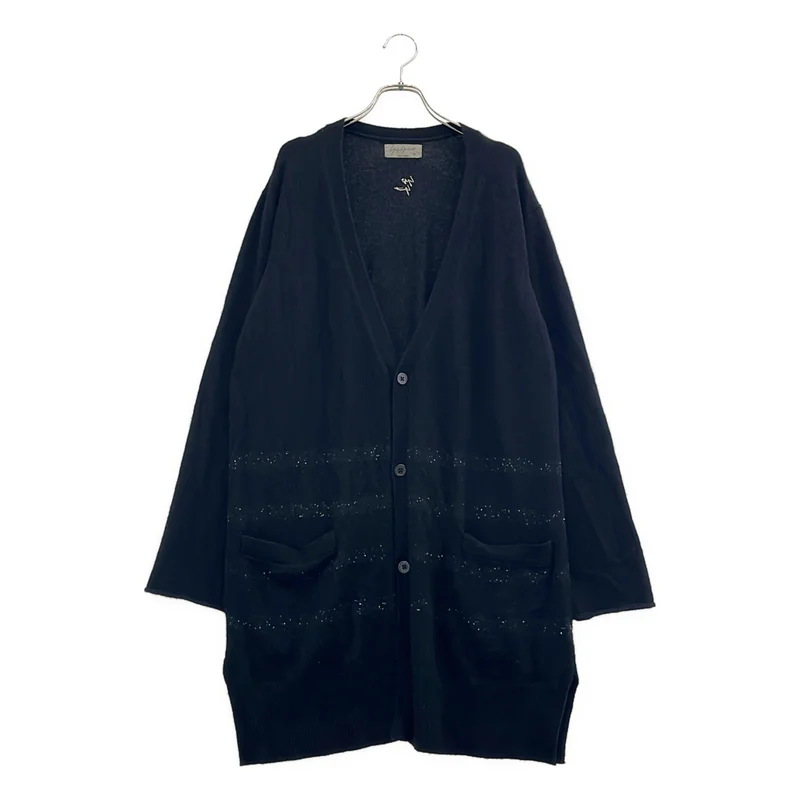 YOHJI YAMAMOTO POUR HOMME / ヨウジヤマモトプールオム | 2017AW | カシミヤ ボーダー バックロゴ ロングカーディガン | 3 | メンズ