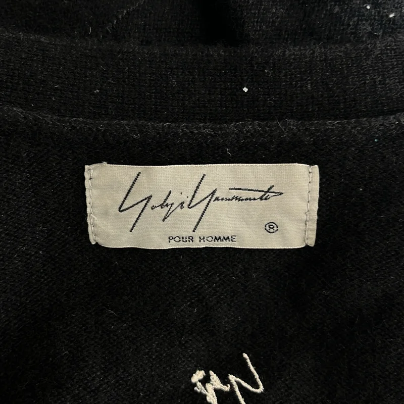 YOHJI YAMAMOTO POUR HOMME / ヨウジヤマモトプールオム | 2017AW | カシミヤ ボーダー バックロゴ ロングカーディガン | 3 | メンズ