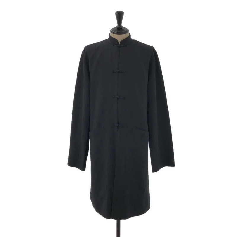 BLACK COMME des GARCONS / ブラックコムデギャルソン | 2014AW | ポリエステル 製品染め チャイナシャツ ロングジャケット | XL | メンズ