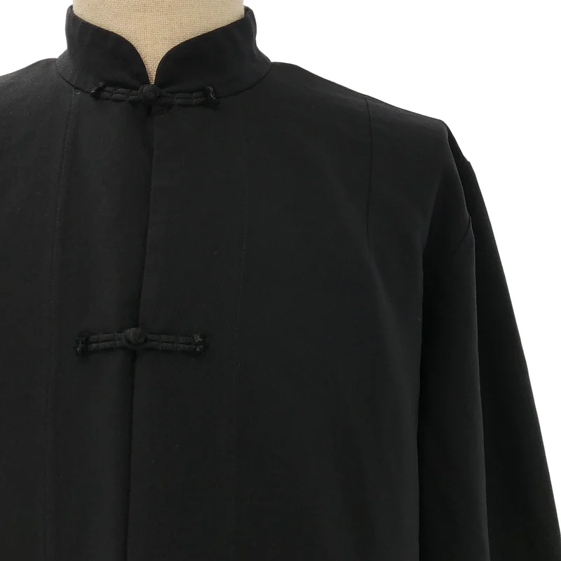 BLACK COMME des GARCONS / ブラックコムデギャルソン | 2014AW | ポリエステル 製品染め チャイナシャツ ロングジャケット | XL | メンズ