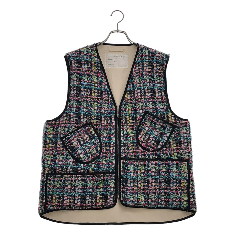 CAMIEL FORTGENS / カミエルフォートへンス | WOKER VEST / ウール混 ツイード ジップアップ ワークベスト | M | メンズ