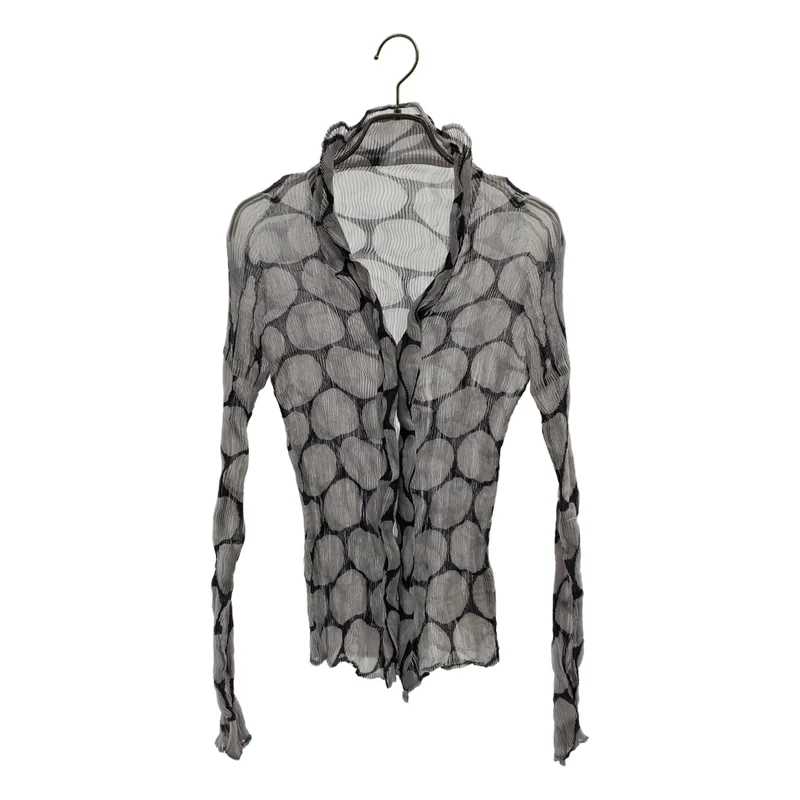 ISSEY MIYAKE / イッセイミヤケ | ポリエステル ねじれ加工 ダブルカラー カーディガン | 2 | レディース