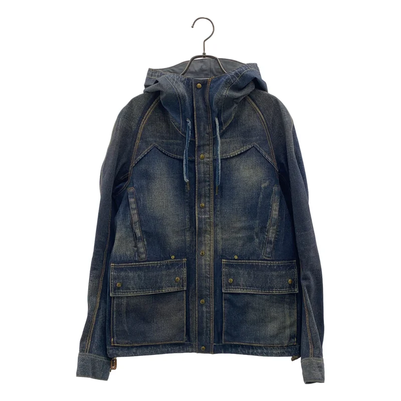 visvim / ビズビム | GORE-TEX / ゴアテックス ロゴボタン デニム ジャケット フーディ | F | メンズ