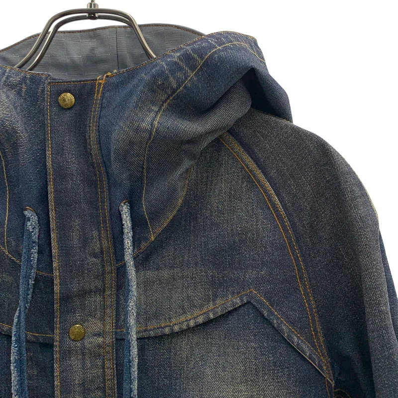 visvim / ビズビム | GORE-TEX / ゴアテックス ロゴボタン デニム ジャケット フーディ | F | メンズ