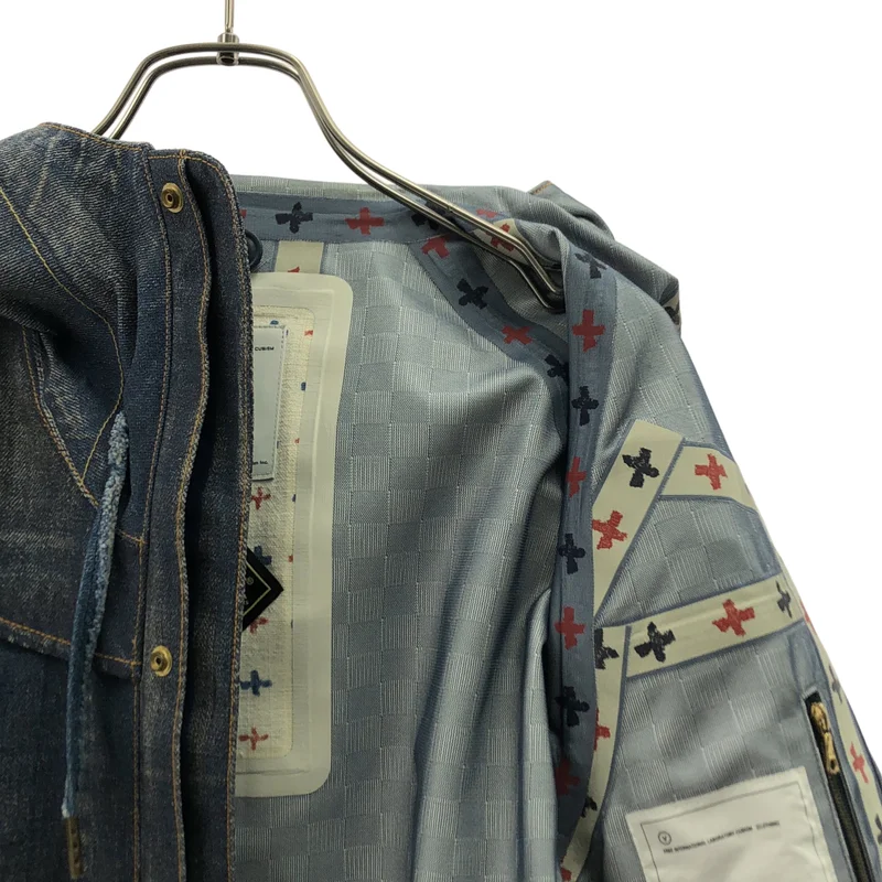 visvim / ビズビム | GORE-TEX / ゴアテックス ロゴボタン デニム ジャケット フーディ | F | メンズ