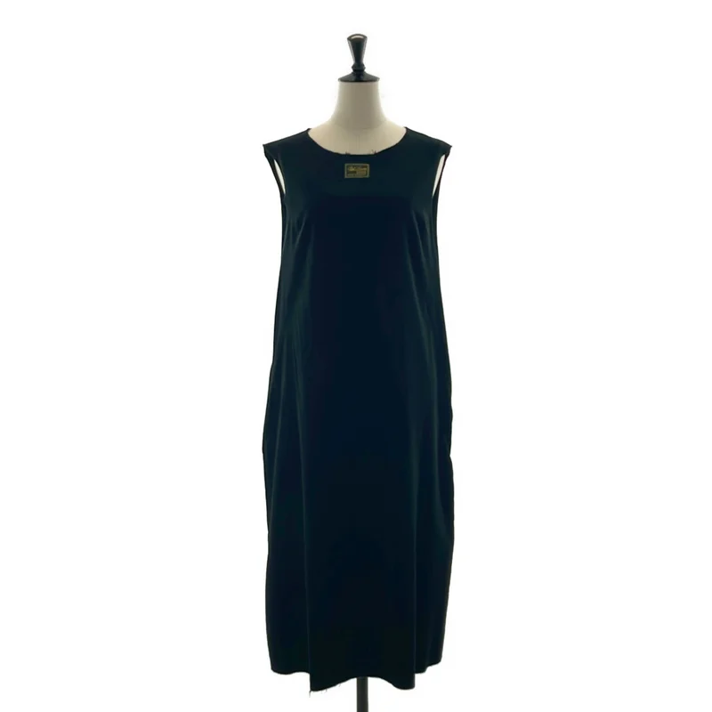 RAF SIMONS / ラフシモンズ | 2022AW | Sleeveless A-line dress with ribbon カットオフ ベロア ワンピース | 34 | レディース