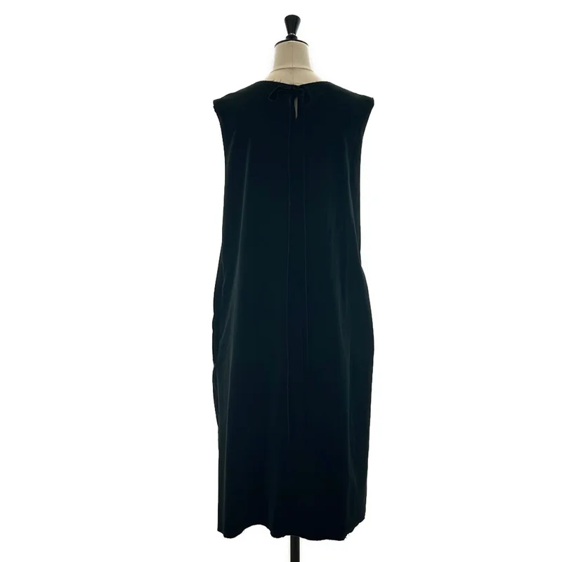 RAF SIMONS / ラフシモンズ | 2022AW | Sleeveless A-line dress with ribbon カットオフ ベロア ワンピース | 34 | レディース