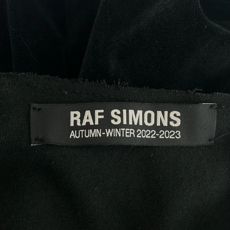 RAF SIMONS / ラフシモンズ | 2022AW | Sleeveless A-line dress with ribbon カットオフ ベロア ワンピース | 34 | レディース