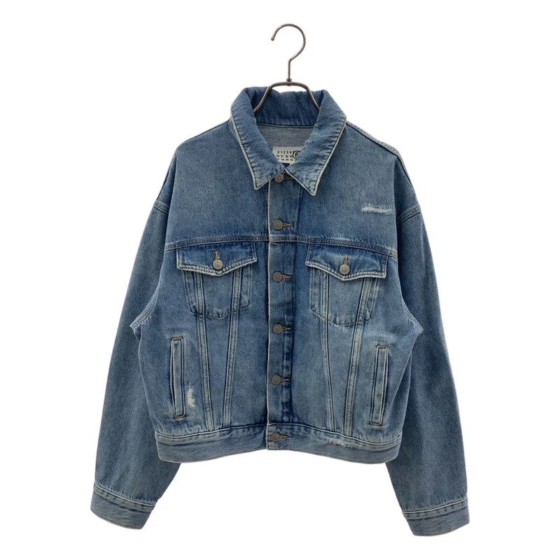 MM6 Maison Margiela / エムエムシックスメゾンマルジェラ | ダメージ加工 バックロゴ デニムジャケット | 14 | レディース