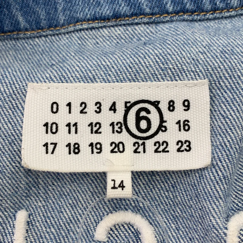 MM6 Maison Margiela / エムエムシックスメゾンマルジェラ | ダメージ加工 バックロゴ デニムジャケット | 14 | レディース