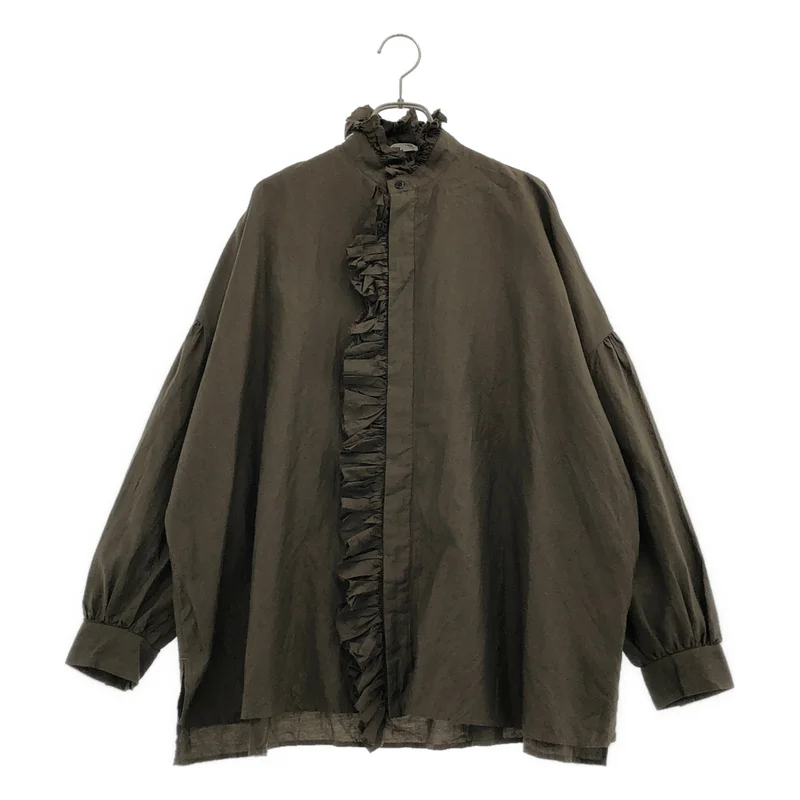 TOUJOURS / トゥジュー | SI/CO RUFFLE WIDE SHIRT / シルクコットン ラッフルワイドシャツ | 2 | レディース