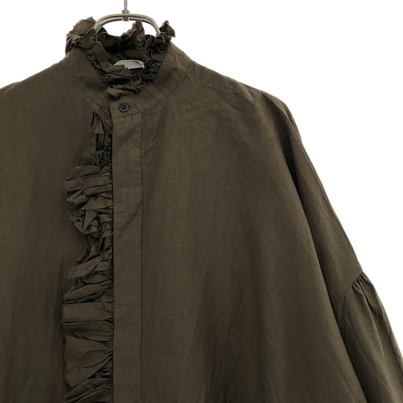 TOUJOURS / トゥジュー | SI/CO RUFFLE WIDE SHIRT / シルクコットン ラッフルワイドシャツ | 2 | レディース