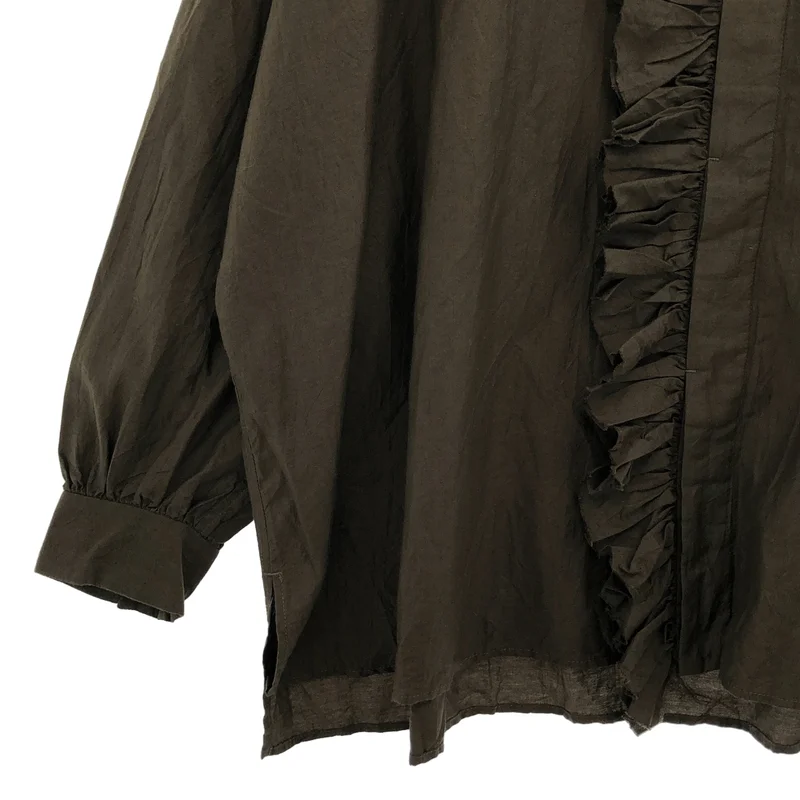 TOUJOURS / トゥジュー | SI/CO RUFFLE WIDE SHIRT / シルクコットン ラッフルワイドシャツ | 2 | レディース