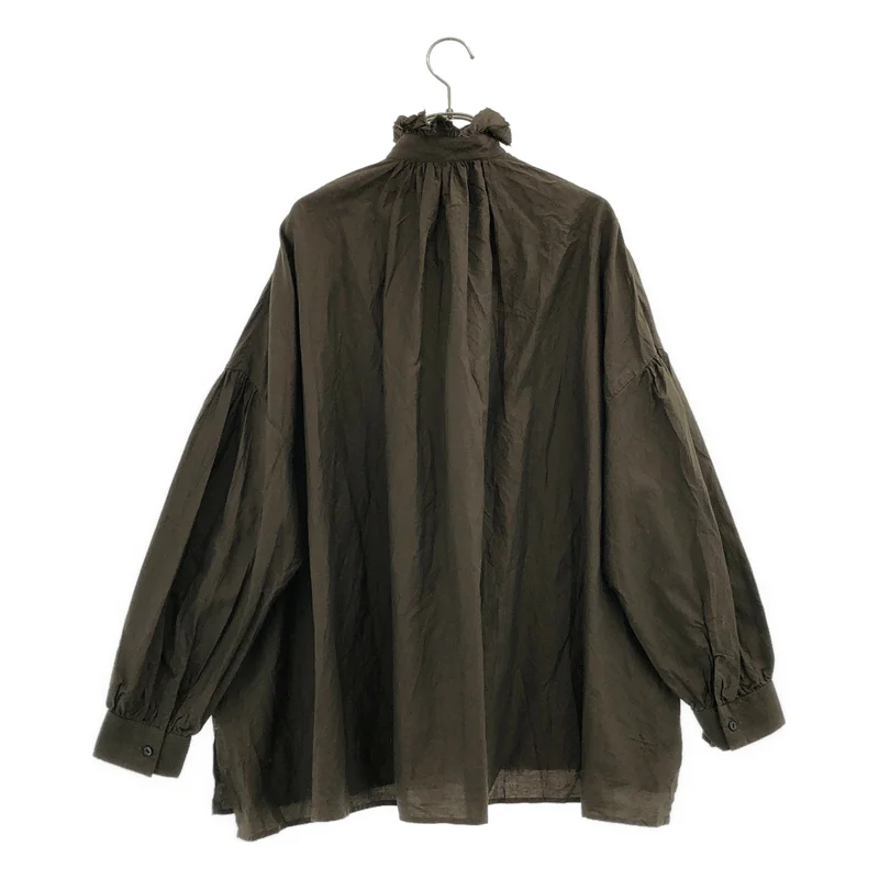 TOUJOURS / トゥジュー | SI/CO RUFFLE WIDE SHIRT / シルクコットン ラッフルワイドシャツ | 2 | レディース