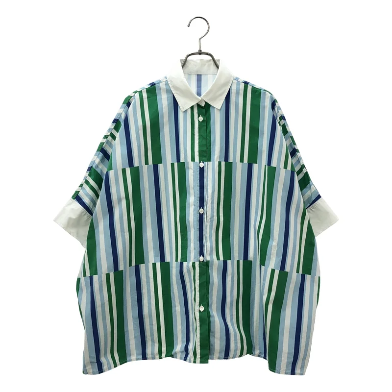 MAISON KITSUNE / メゾンキツネ | 2023SS | コットン マルチストライプ ショートスリーブ ビッグシャツ |