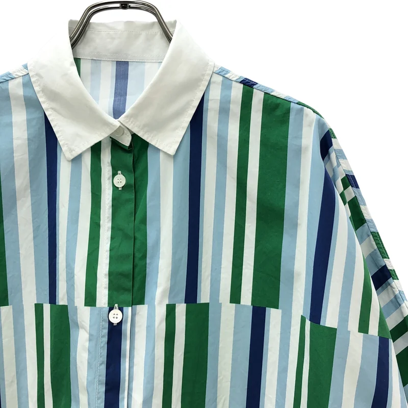 MAISON KITSUNE / メゾンキツネ | 2023SS | コットン マルチストライプ ショートスリーブ ビッグシャツ |