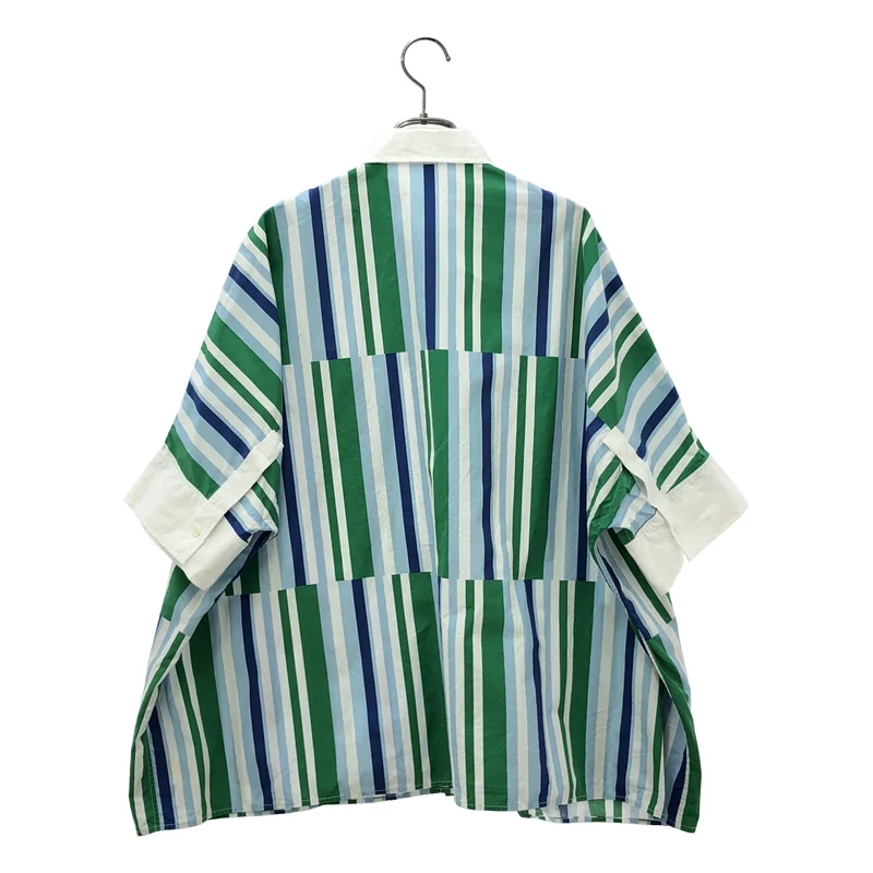 MAISON KITSUNE / メゾンキツネ | 2023SS | コットン マルチストライプ ショートスリーブ ビッグシャツ |