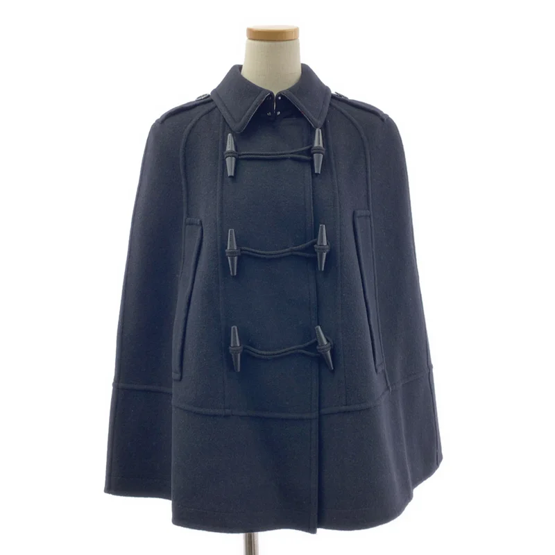 BURBERRY LONDON / バーバリーロンドン | メルトンウール 裏地ノバチェック ダッフルポンチョ ケープコート | F | レディース