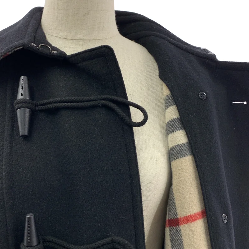 BURBERRY LONDON / バーバリーロンドン | メルトンウール 裏地ノバチェック ダッフルポンチョ ケープコート | F | レディース