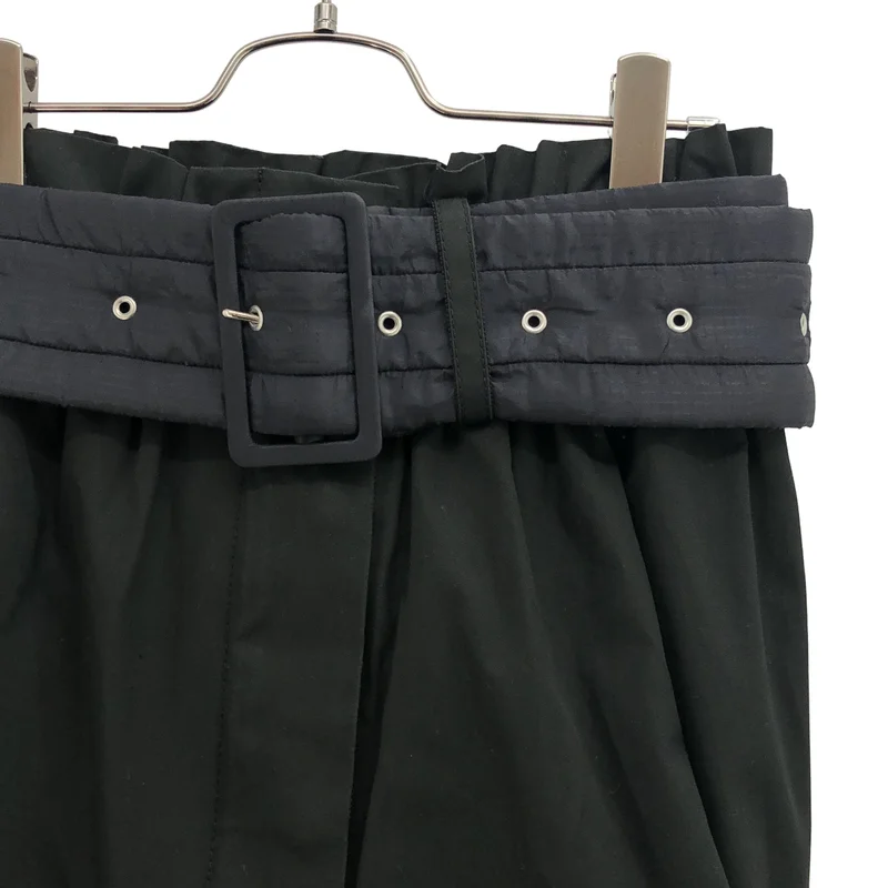 sacai / サカイ | コットン コーティング加工 ナイロン切り替え フロントジップスカート | 2 | レディース