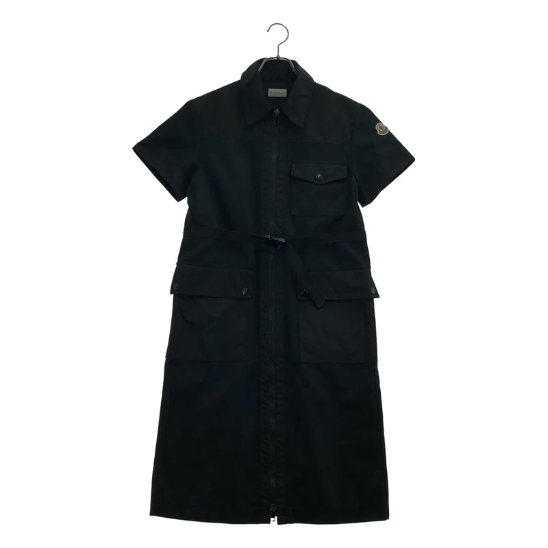 MONCLER / モンクレール | ABITO DRESS 異素材切替 ジップアップ ワンピース | 38 | レディース