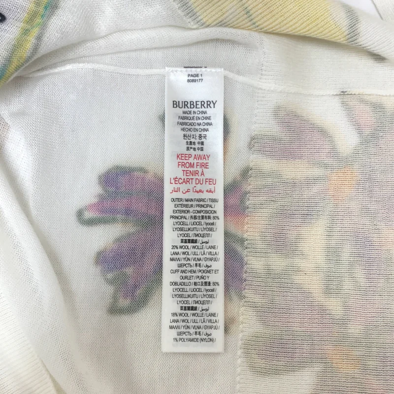 Burberry / バーバリー | KIDS / Foxglove ウール混 フラワープリント カーディガン | 14Y | レディース
