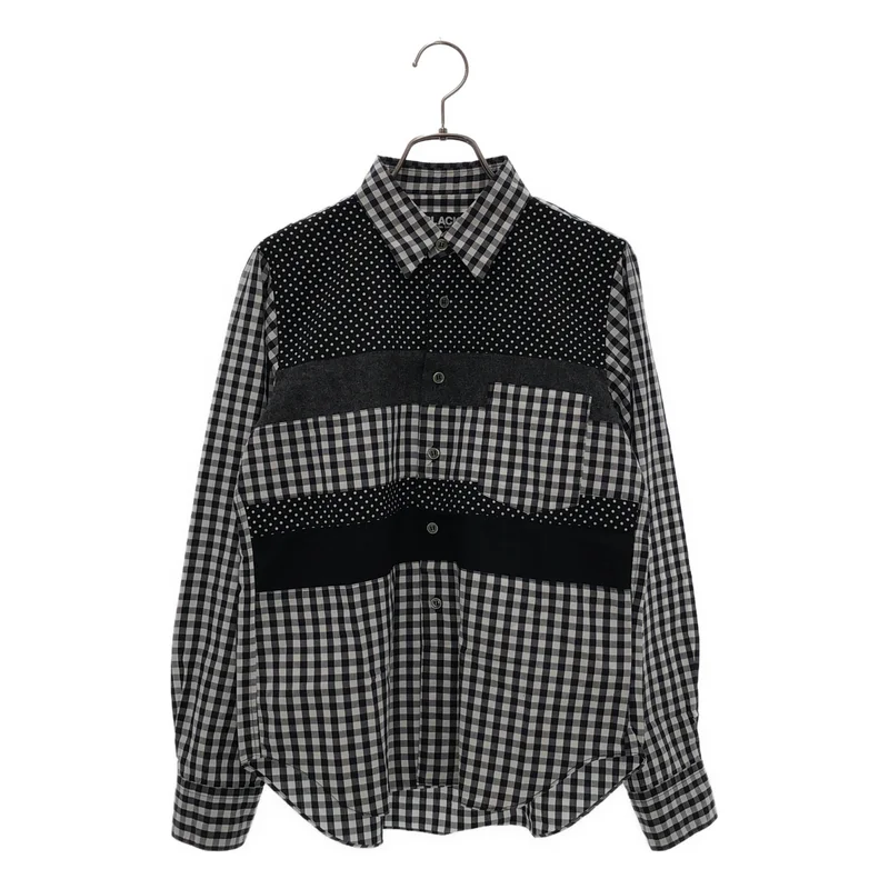 BLACK COMME des GARCONS / ブラックコムデギャルソン | AD2015 | 洗い加工 異素材切替 シャツ | XS | メンズ