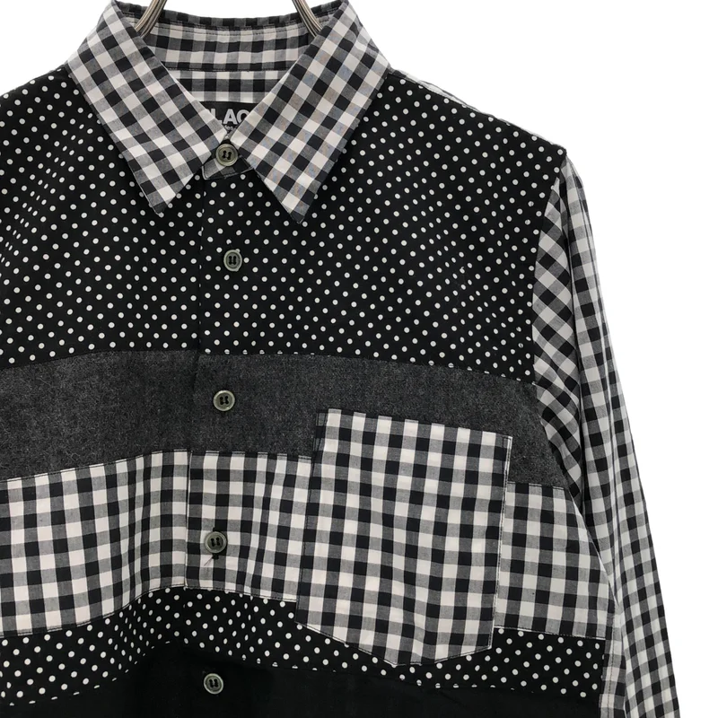 BLACK COMME des GARCONS / ブラックコムデギャルソン | AD2015 | 洗い加工 異素材切替 シャツ | XS | メンズ