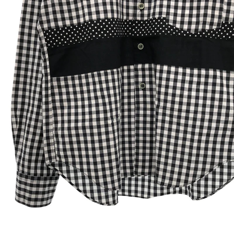 BLACK COMME des GARCONS / ブラックコムデギャルソン | AD2015 | 洗い加工 異素材切替 シャツ | XS | メンズ