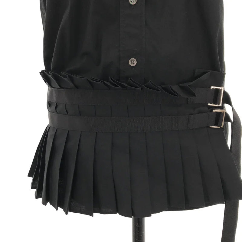 sacai / サカイ | コットン プリーツドッキング ブラウス | 1 | レディース
