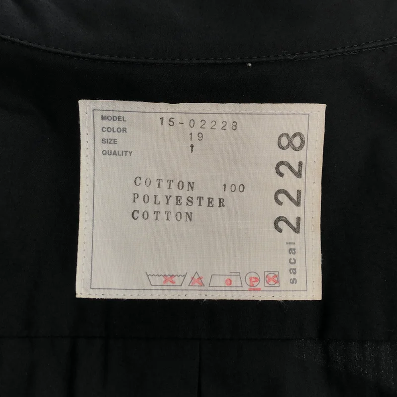 sacai / サカイ | コットン プリーツドッキング ブラウス | 1 | レディース