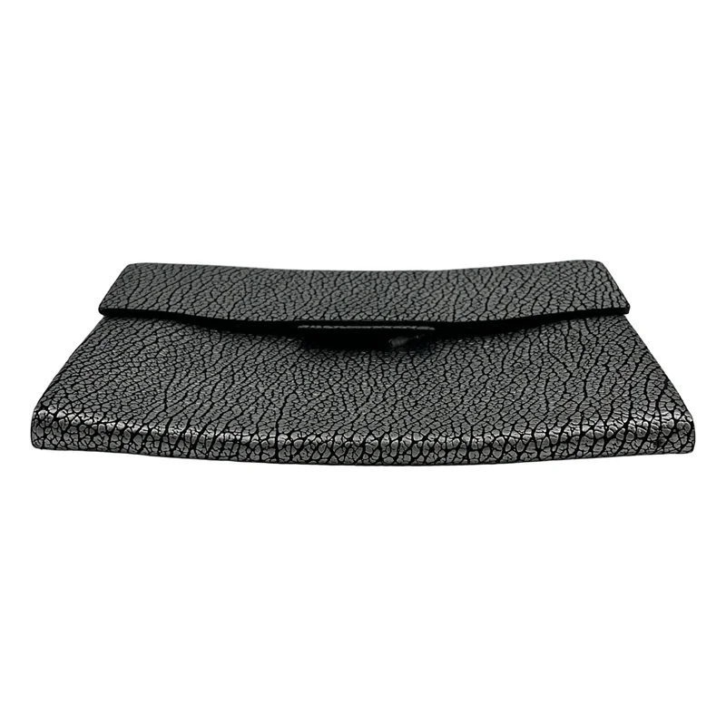 3.1 Phillip Lim / スリーワンフィリップリム | 型押し フラップ クラッチバッグ ポーチ / レオパード総裏地 |