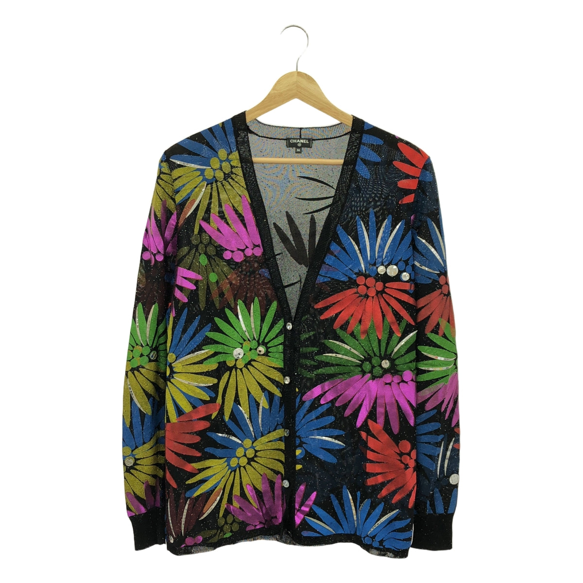 美品】 CHANEL / シャネル | MULTICOLOR CC LOGO EMBELLISHED CARDIGAN