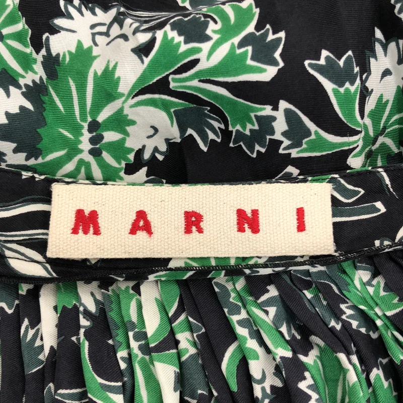 MARNI / マルニ | 総柄 サイドジップ ギャザー ボリューム スカート | 36 | レディース