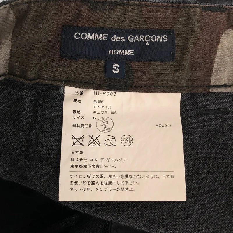 COMME des GARCONS HOMME / コムデギャルソンオム | 2012SS | ウール モヘヤ 縮絨 ベイカーパンツ | S | メンズ