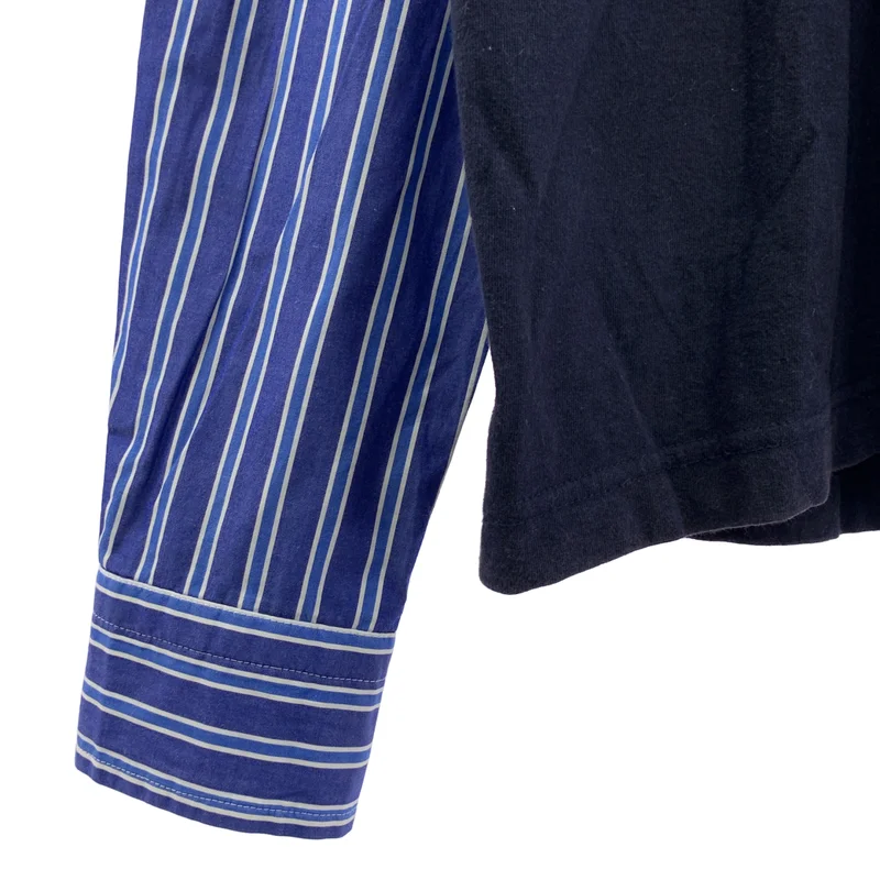 sacai / サカイ | 2020SS | ZIP SLEEVE LONG TEE / コットン ストライプ 切り替え ジップスリーブ ロングTシャツ カットソー | 1 | メンズ